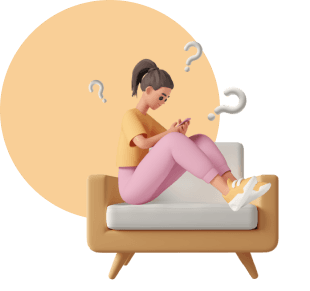 lady sitting on a couch and thinking